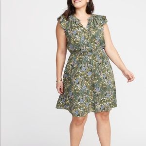 Old Navy Waist-Defined Tie-Neck Dress